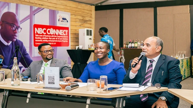 
The Chairperson of the South African Business Forum (SABF) in Tanzania, Manish Thakrar (R), addressing members of the forum during their meeting n Dar es Salaam over the weekend.