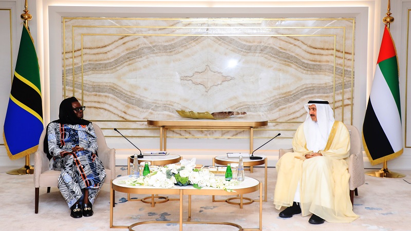 National Assembly Speaker Dr Tulia Ackson, who doubles as current Inter-Parliamentary Union President, has an audience with the Speaker of the United Arab Emirates Parliament, Saqr Ghobash, in Abu Dhabi yesterday. 