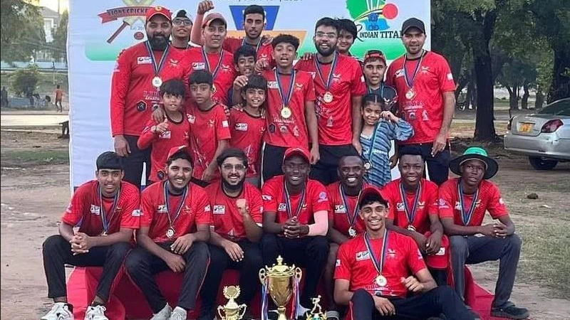 
Lions C cricketers are pictured with a trophy after the conclusion of the 2024 TCA Dar 20 Overs Cup- Division C final- which had the squad facing Dar Indian Titans on Sunday. Lions C beat Dar Indian Titans by eight runs to clinch the silverware.