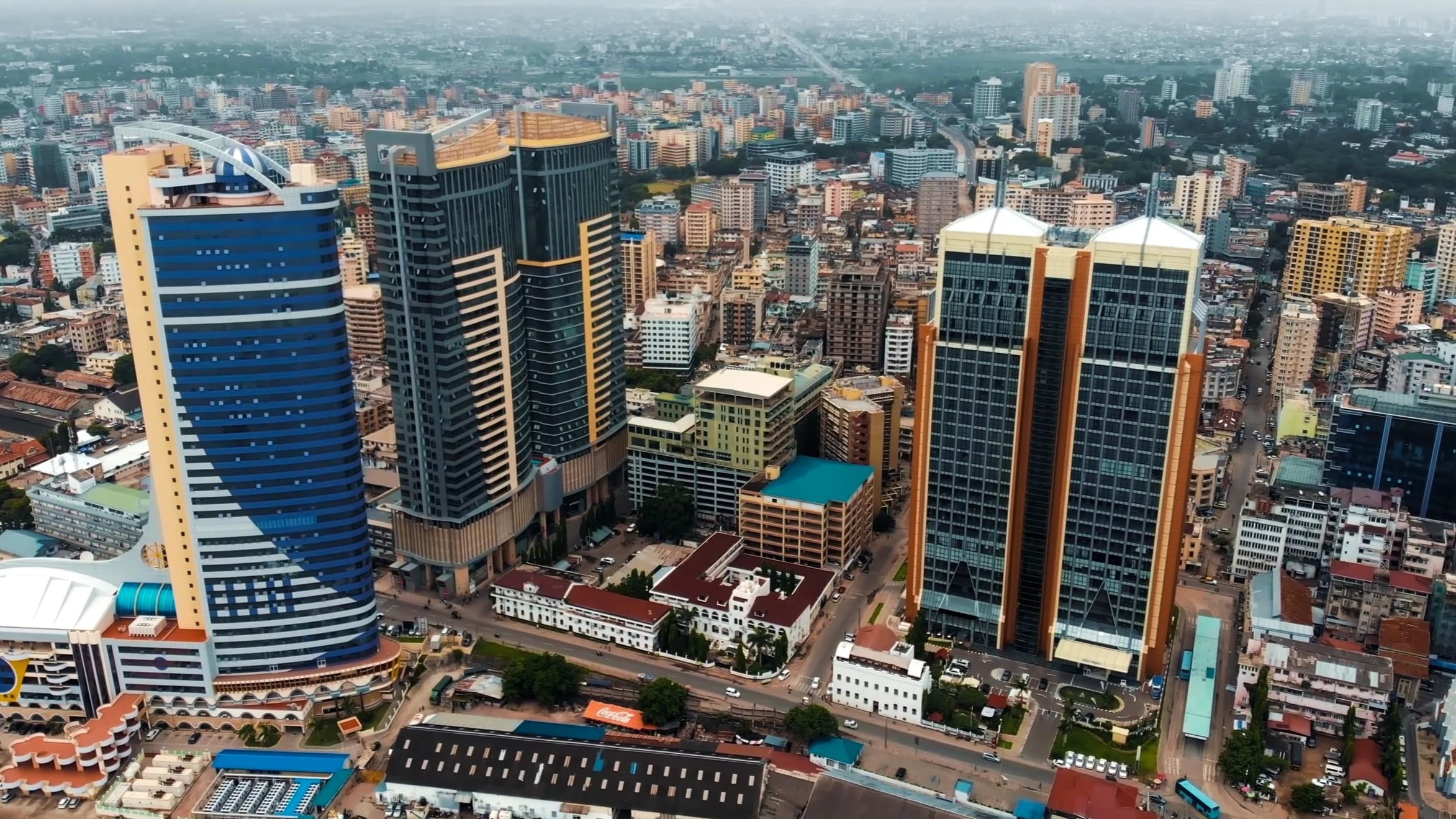 Aerial view of Dar es Salaam city. 