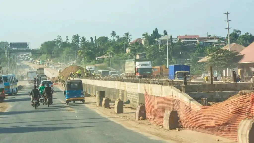 Ongoing constructions of BRT infrastructure in Dar es Salaam.