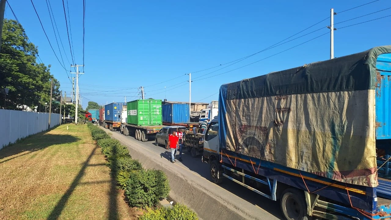 Trucks cause chaos Saza Road Temeke