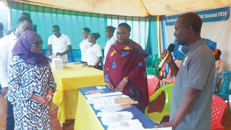 Zaituni Msofe, Kyerwa District Commissioner at the TADEPA booth during celebrations to mark this years’ World Aids Day on December 1st.