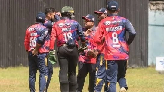 Pak Stars A cricketers are pictured celebrating once a teammate took a wicket in a recent Dar es Salaam tournament game against Aga Khan SC at Leaders Club venue. 