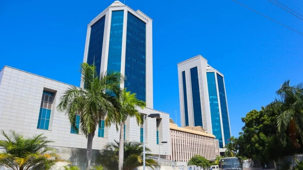 Side view of the central bank’s twin towers as captured at Posta in Dar es Salaam. 