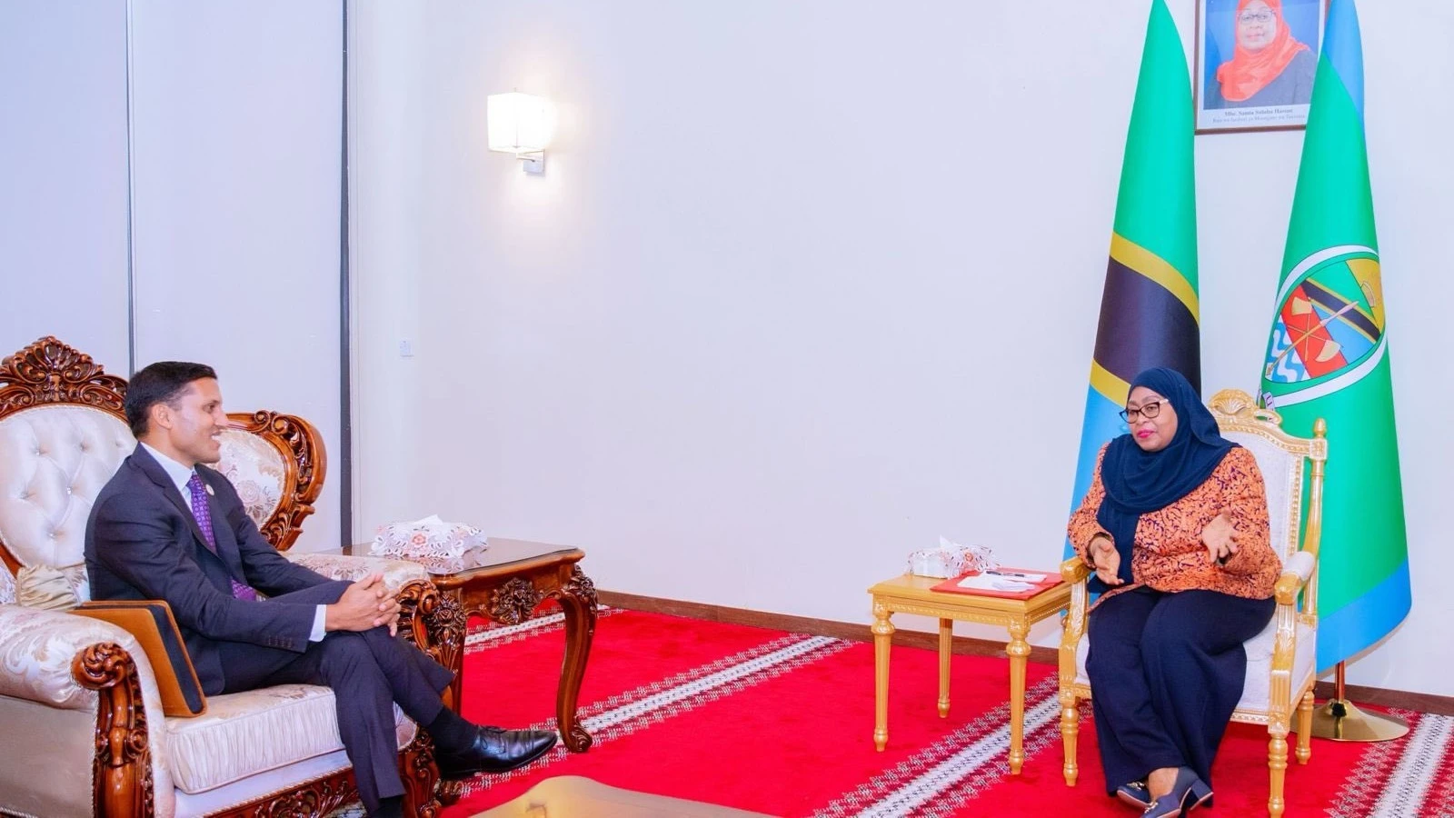 President Samia Suluhu Hassan in talks with World Bank president Ajay Banga State
House Dar es Salaam yesterday on the sidelines of the African Heads of State Energy Summit.