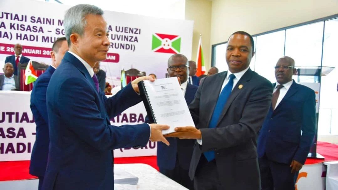 
AN agreement to construction standard gauge railway (SGR) from Uvinza (Tanzania) to Musongati (Burundi), a 282 kilometre stretch costing $2.154bn (5.6trn/-) was signed in Dar es Salaam today.