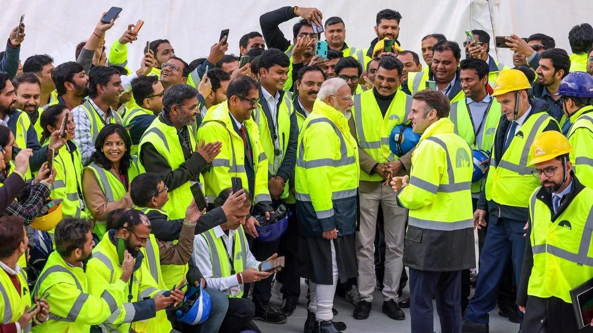 Prime Minister Narendra Modi and French President Emmanuel Macron visit the ITER (International Thermonuclear Experimental Reactor) in Saint-Paul-les-Durance in southern France on February 12, 2025. 