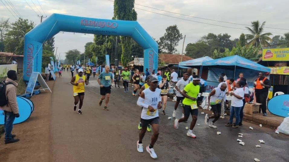 Runners pictured during the last year’s edition of the Kilimanjaro International Marathon in Moshi.