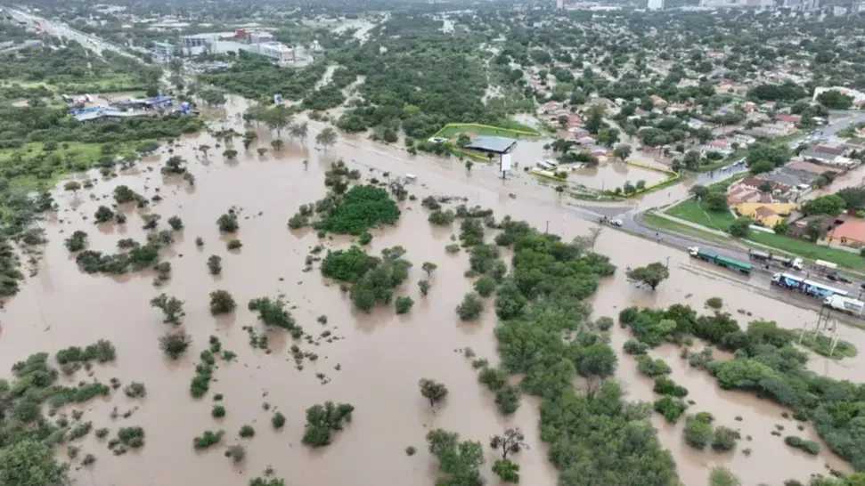 Eneo kubwa la mji mkuu wa Botswana, Gaborone likiwa limefunikwa na maji.