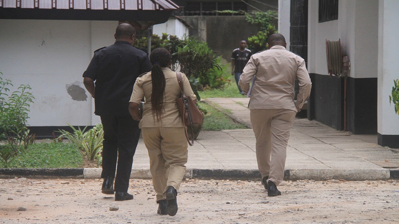  Opposition Chadema officials led by Secretary General John Mnyika (R) head to the office of the Political Parties Registrar in Dar es Salaam yesterday in response to an earlier call. 